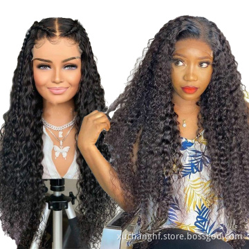 Unprocessed Brazilian Human Hair HD Full Lace Wig Vendors, Water Wave Cuticle Aligned 100% Virgin Hair Wigs For Black Women